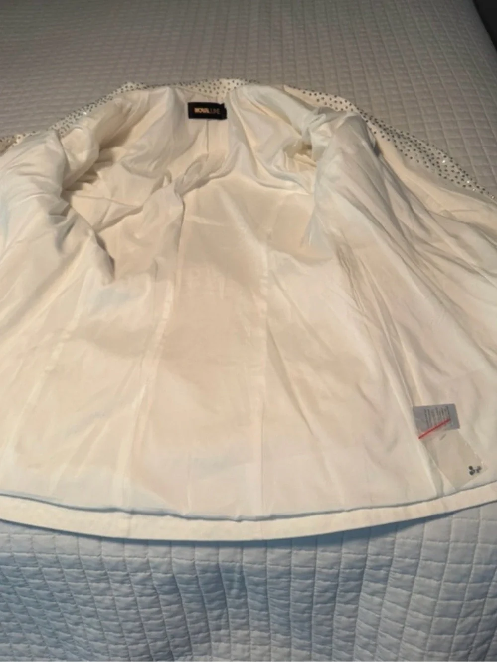 White Embellished Blazer Jacket and pants - Picture 3 of 5